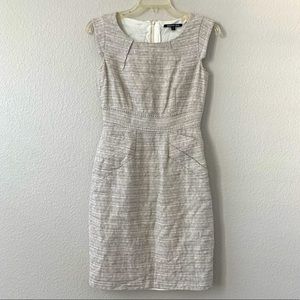 Gianni Bini White & Grey Knee-Length Dress